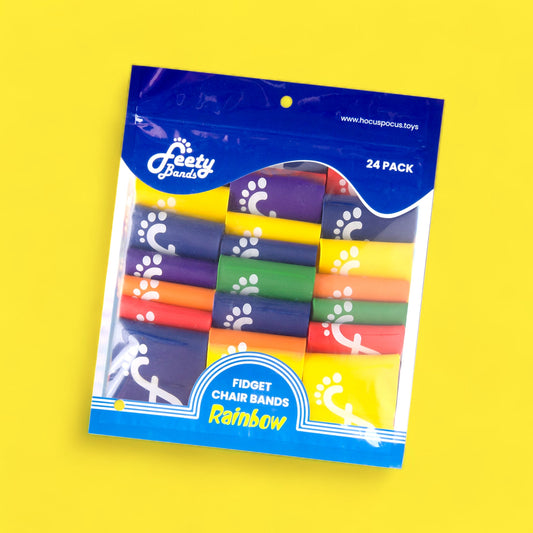 Rainbow Chair Bands for Kids by Feety, 24 Pack