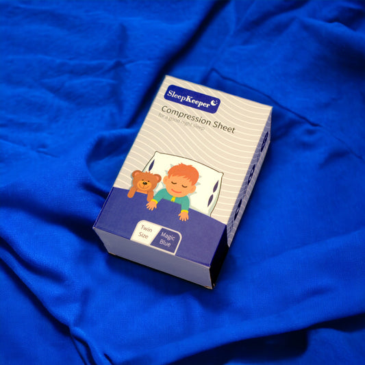 SleepKeeper Sensory Compression Blanket for Twin Bed, Magic Blue