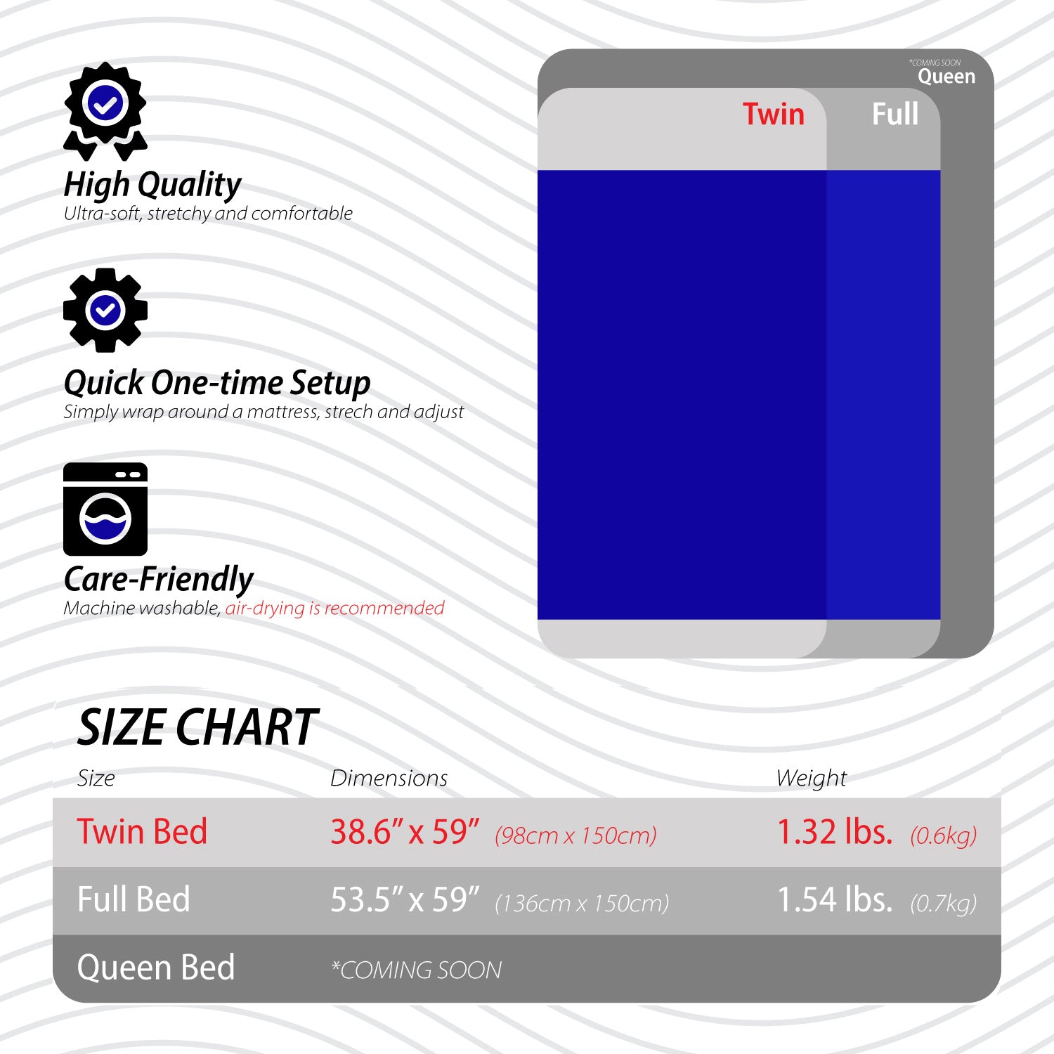 SleepKeeper Sensory Compression Blanket for Kids (Twin Size) - Breathable, Cool & Stretchy Lycra Bed Sheets for Boys, Girls & Toddlers, Promotes Deep Sleep, Best Alternative to Weighted Blankets, Blue
